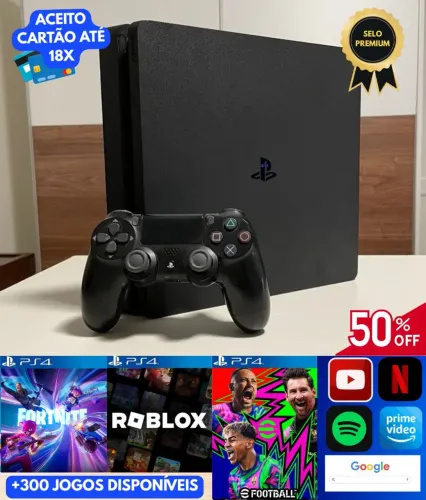 OPORTUNIDADE! PS4 COMPLETO + 300 JOGOS DISPONÍVEIS!