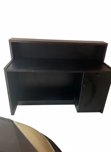 Balcão Preto Com Gaveta e Armário - Usado em Bom Estado