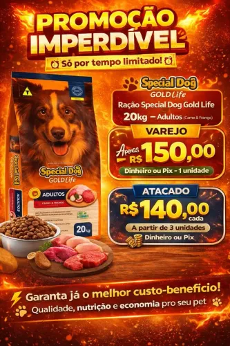 Ração Special Dog Gold Life premium especial 20kg,  fazemos entregas em todo DF 