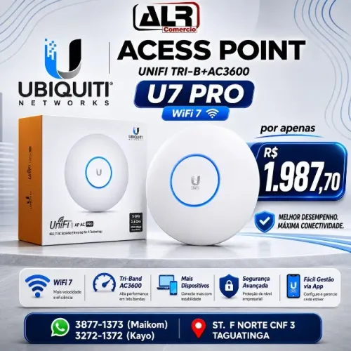 ACESS POINT UBIQUITI U7 PRO WiFi7 UNIFI BRANCO
