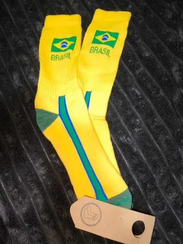 Meia cano alto Brasil canarinho