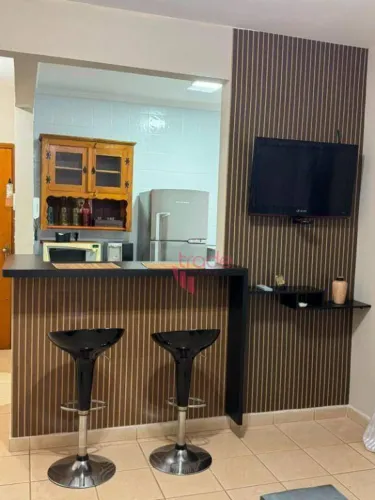 Apartamento Mobiliado de 01 Quartos no Nova Aliança com Sacada.