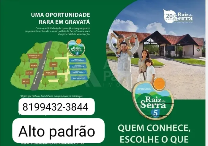 LANÇAMENTO DE LOTES RAIZ DA SERRA 5, EM GRAVATÁ-PE