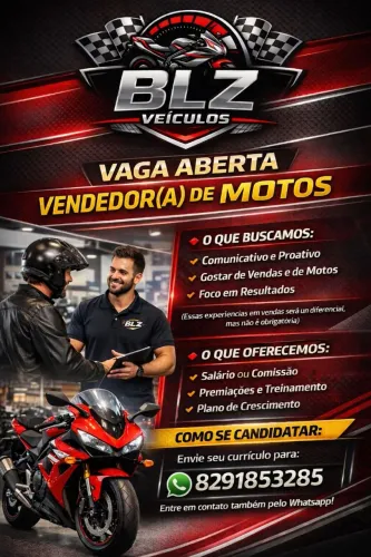 VAGA ABERTA - VENDEDOR(A) <br>A BLZ Veículos está crescendo 