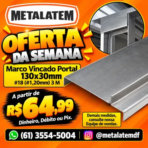 Marco Vincado Portal 130x30mm #18 (#1,20mm) 3 Metros