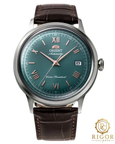 Relógio Orient Classic Automático RA-AC0023E30B - Mostrador Verde Claro Pulseira de Couro