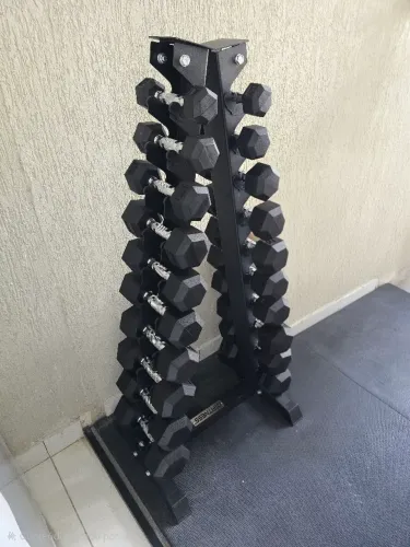 Kit halteres sextavado pares de 1kg até 10kg.