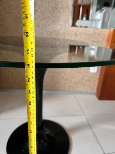 Mesa redonda de Vidro 