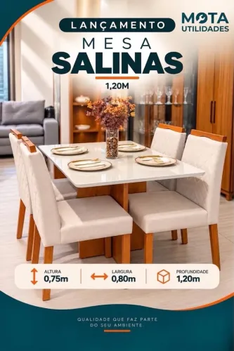 Mesa salinas com 4 cadeiras