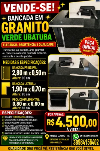 Vendo bancada de granito verde Ubatuba