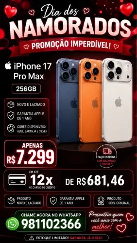 iPhone 17 ProMax 256GB QUEIMA DE ESTOQUE