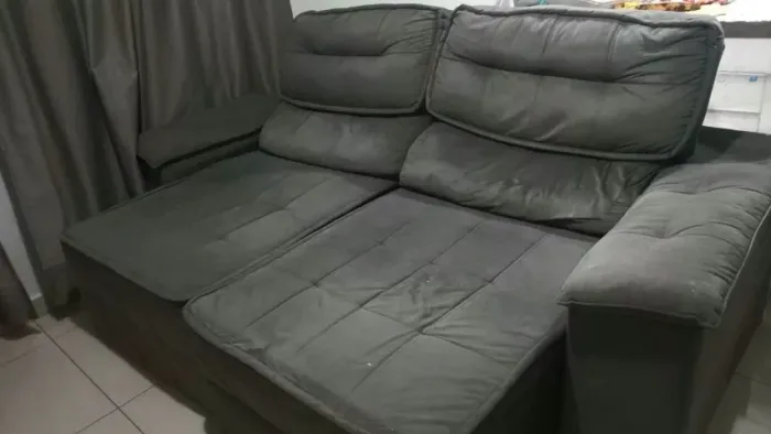 Sofá Retrátil e Reclinável 2,30 m Suede Veludo