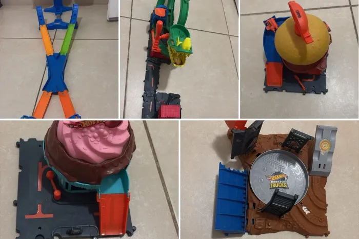 Hotwheels - Desafio do Equilíbrio - Dragon Blast - Burger - Candy Shop - Stunt Tire