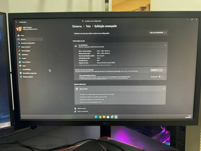 Monitor gamer LG ULTRAGEAR 24p FHD 144hz