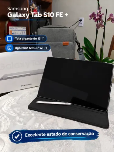 Tablet Samsung Galaxy Tab S10 FE+ Wi-Fi, 128GB, 8GB, Tela 13.1" 90Hz, S Pen c/ acessórios
