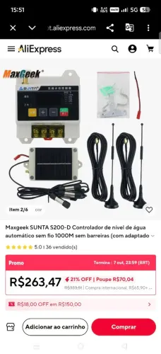 Controlador de nível de água automático sem fio