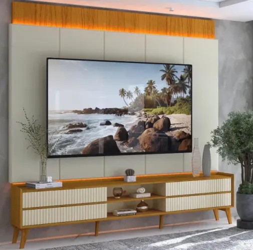 Conjunto Sala Elegance 218 Naturale e Off White