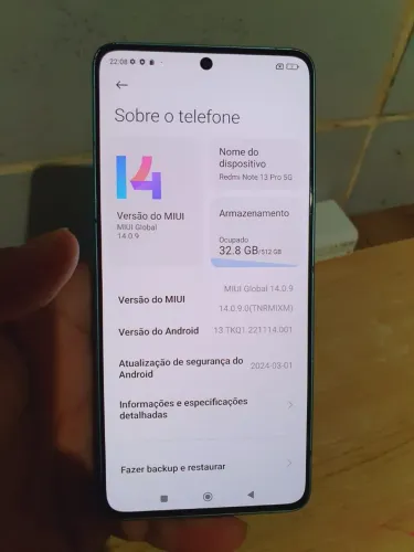 Note 13 Pro 5g 512gb 18ram (LEIA A DESCRIÇÃO)