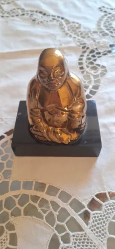 Buda decorativo em metal maciço - pesado