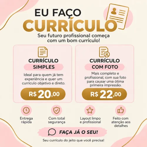 Faço Curriculo Personalizado