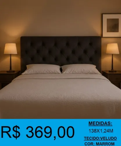 Cabeceira - casal - estofada -compre hoje e receba em até 72 horas