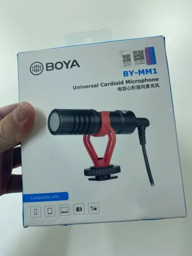 Microfone Direcional BOYA BY-MM1 Original Completo para Câmera e Celular