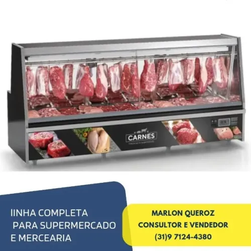 Balcão de Carne 3 metros Vidro Reto Gelopar