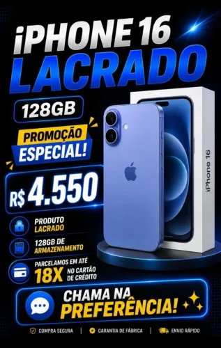 Iphone 16 128GB - Novo, Lacrado com Garantia Apple!!!