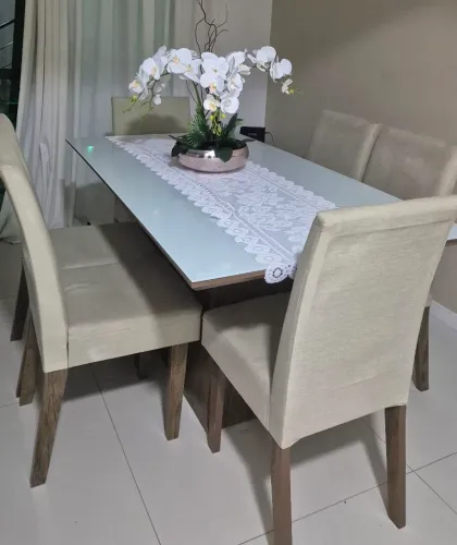 Conjunto mesa jantar 6 lugares 