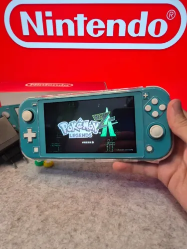 Nintendo switch lite desbloqueado completo na caixa 64GB + 32GB !! com capa e grips !!