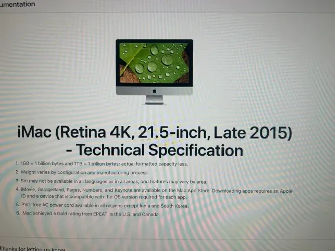 Imac 4k 21.5 Late 2015 - S/ Mouse e Teclado