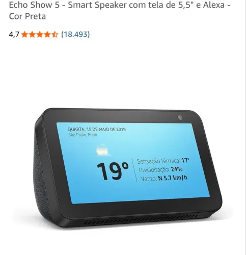 Echo Show 5 - Smart Speaker com tela de 5,5" e Alexa - Cor Preta 