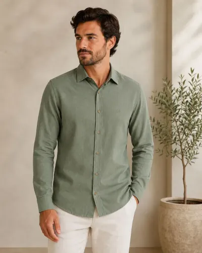 Camisa Linho Manga Longa