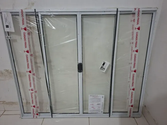 Vitrô 4 Folhas De Correr Aluminio Branco 1,00x1,20