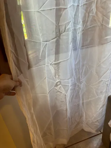 2 cortina branca de organza 
