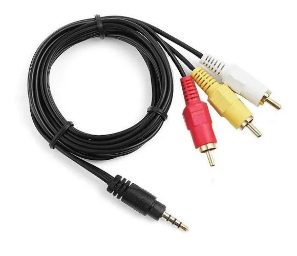 Cabo P2 P3 X Av 3 Rca Tv Led Lcd Gps Dvd Receptores Áudio Vídeo