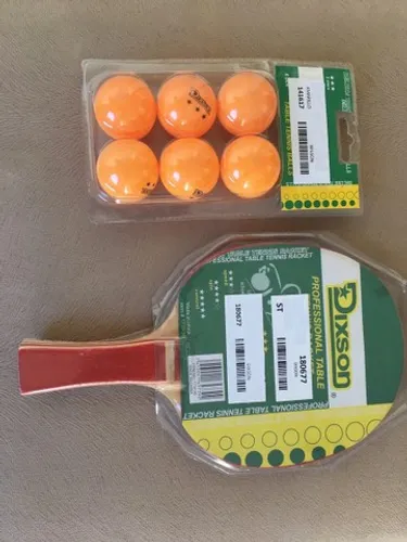 Raquete de pingue-pongue com 6 bolas 