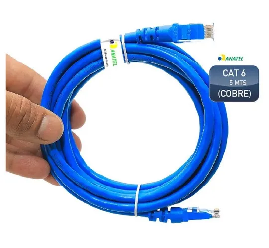 Cabo De Rede 2 Mts Patch Cord Cat 6  2 Metros Azul