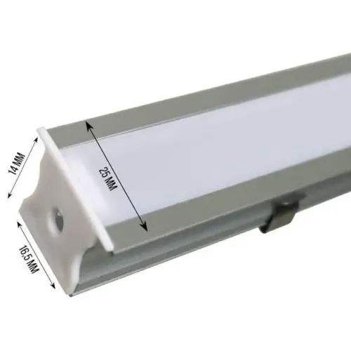 Perfil Embutir 25x15mm 3m Sem LED Anodizado