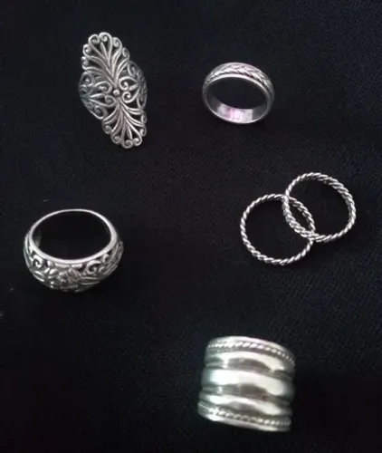 Anel de prata Conjunto 5 anéis