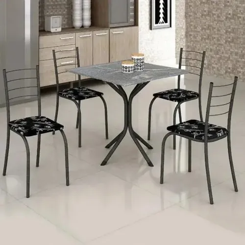 Mesa 4 Cadeiras Rio Quadrada 70x70