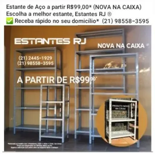 Kit Prateleiras a partir R$99,00* Estante de Ferro / Aço (NOVA NA CAIXA)