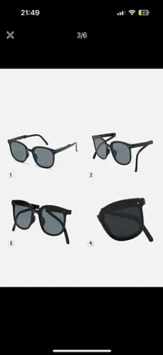 Óculos Dobravel Preto Estiloso Prático