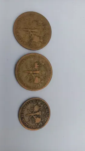3 moedas centenárias 1822 a 1922 ( 2 de 1000 Reis e 1 de 500 reis)