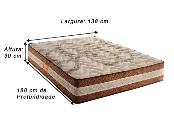 Colchão Casal Cerejeiras 30X188X138 Paropas Molas Ensacadas a865