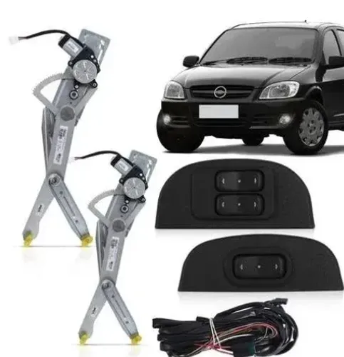 Kit Vidro elétrico 2 Portas Dianteiras para o Chevrolet Celta 2 e 4 Portas com Instalação