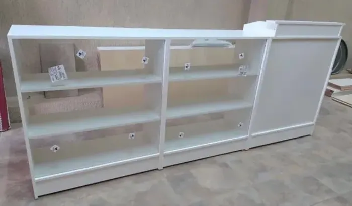 BALCÃO CAIXA + BALCÃO VITRINE - NOVO 100% MDF 