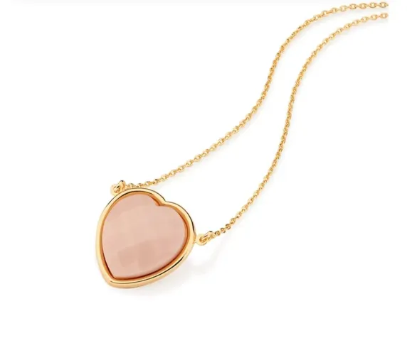 Romanel original GARGANTILHA BANHADA A OURO 18K COM CRISTAL CORAÇÃO