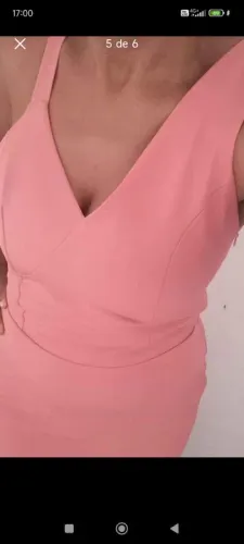 Vestido Rosa Decote V