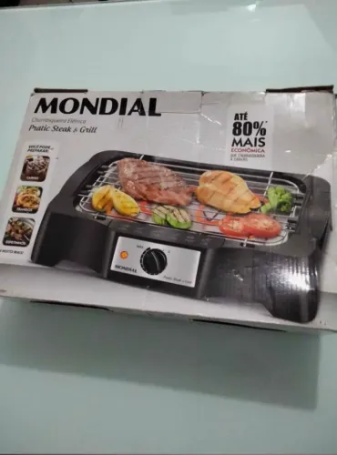 Churrasqueira elétrica 220w na caixa com manual em ótimo estado